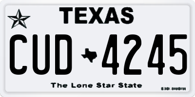 TX license plate CUD4245