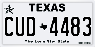TX license plate CUD4483