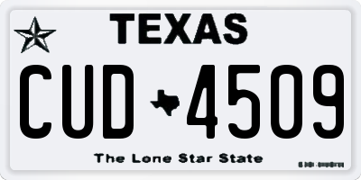 TX license plate CUD4509