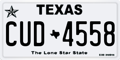 TX license plate CUD4558
