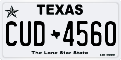 TX license plate CUD4560