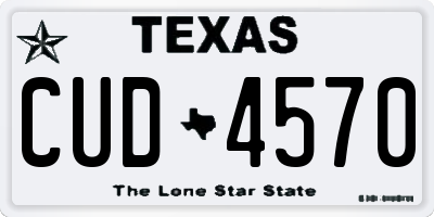 TX license plate CUD4570
