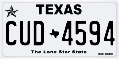 TX license plate CUD4594