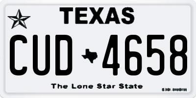 TX license plate CUD4658