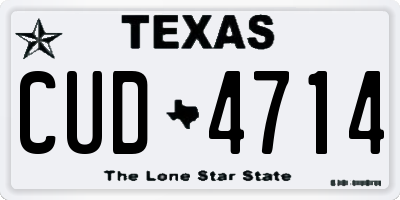 TX license plate CUD4714