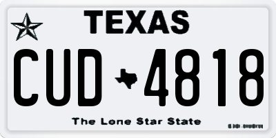 TX license plate CUD4818