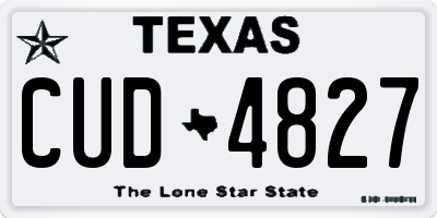 TX license plate CUD4827