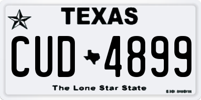 TX license plate CUD4899