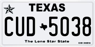 TX license plate CUD5038