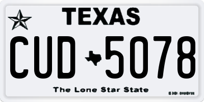 TX license plate CUD5078