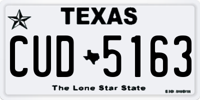 TX license plate CUD5163