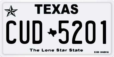 TX license plate CUD5201