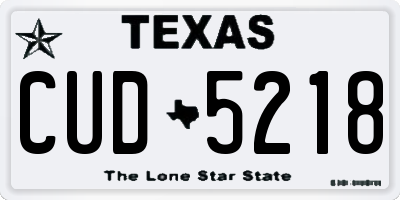 TX license plate CUD5218