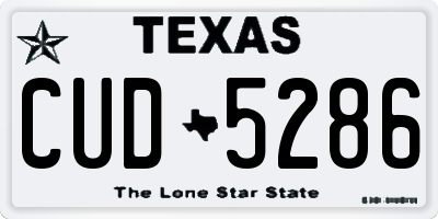 TX license plate CUD5286
