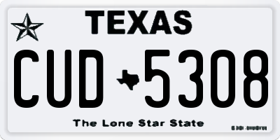 TX license plate CUD5308
