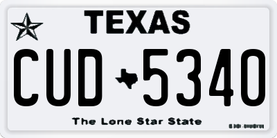 TX license plate CUD5340