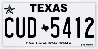 TX license plate CUD5412