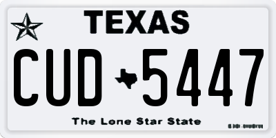 TX license plate CUD5447