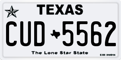 TX license plate CUD5562