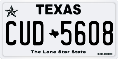 TX license plate CUD5608