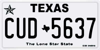 TX license plate CUD5637