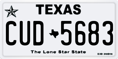 TX license plate CUD5683