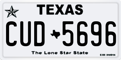 TX license plate CUD5696