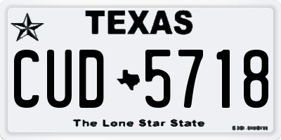 TX license plate CUD5718