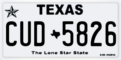 TX license plate CUD5826
