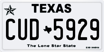 TX license plate CUD5929