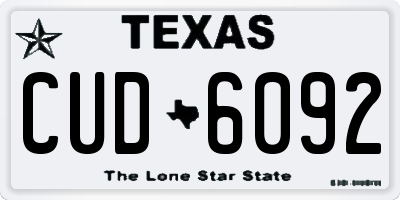 TX license plate CUD6092