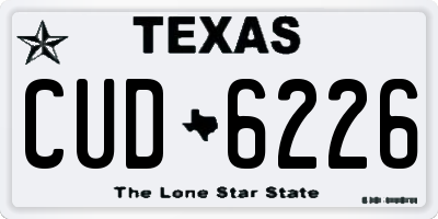 TX license plate CUD6226