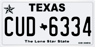 TX license plate CUD6334
