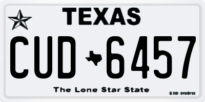 TX license plate CUD6457