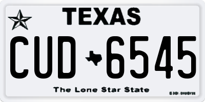 TX license plate CUD6545