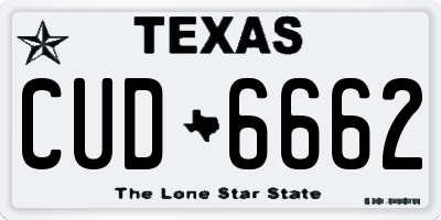 TX license plate CUD6662