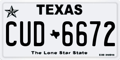 TX license plate CUD6672