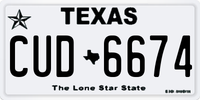 TX license plate CUD6674