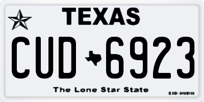 TX license plate CUD6923
