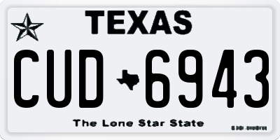 TX license plate CUD6943