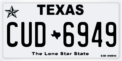 TX license plate CUD6949
