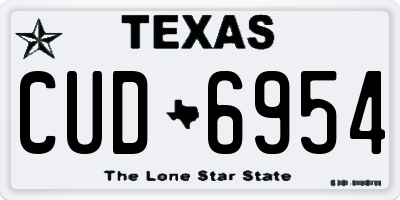 TX license plate CUD6954