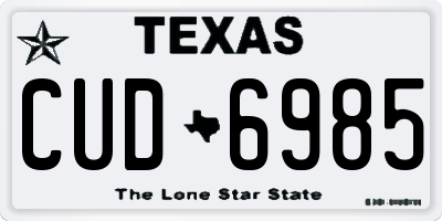 TX license plate CUD6985