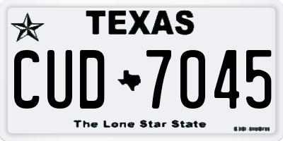 TX license plate CUD7045