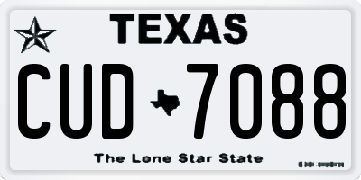 TX license plate CUD7088