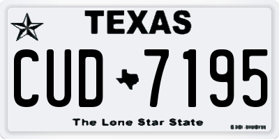 TX license plate CUD7195