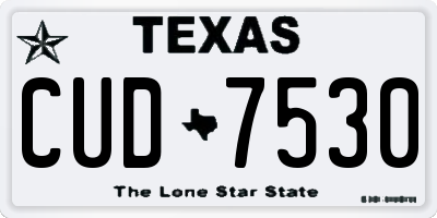 TX license plate CUD7530