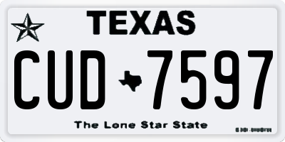 TX license plate CUD7597