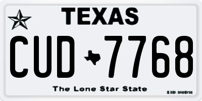 TX license plate CUD7768
