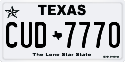 TX license plate CUD7770